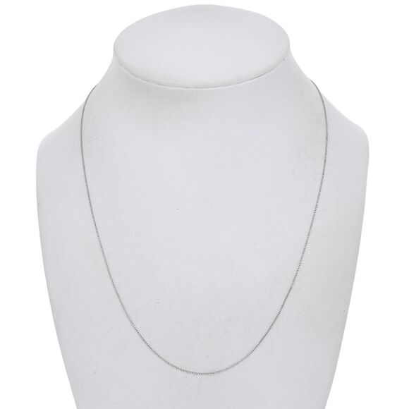 Vintage Italian Sterling Silver 925 0.7mm Box Chain Necklace 18.5" - Picture 1 of 3